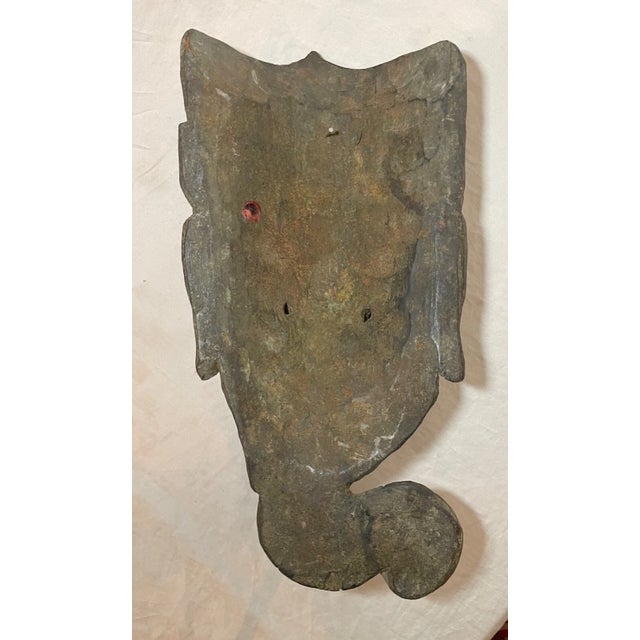 Antique 19th Century Hand Carved Myanmar Burmese Wood Ganesha Mask With Wax Seal For Sale - Image 10 of 15