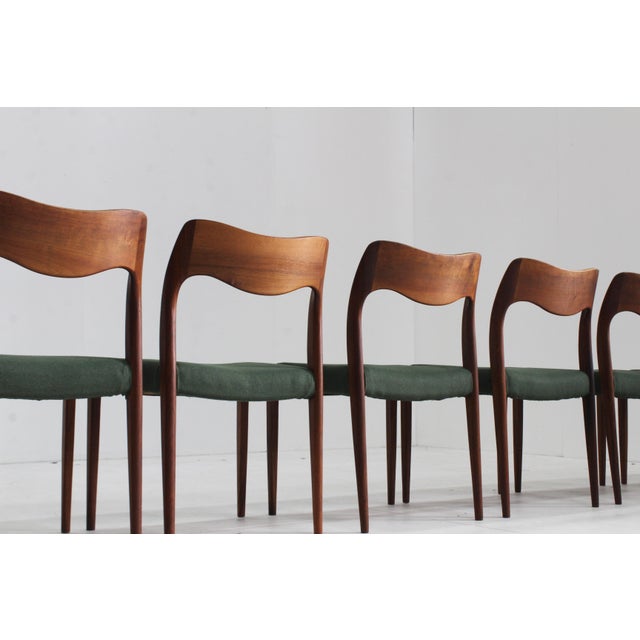 Wood Vintage Danish Model 71 Dining Room Chairs by Niels Moller for J.L. Møllers, 1950s, Set of 6 For Sale - Image 7 of 9