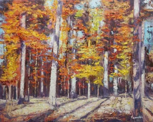 Original Oil Landscape Painting of Fall Woods