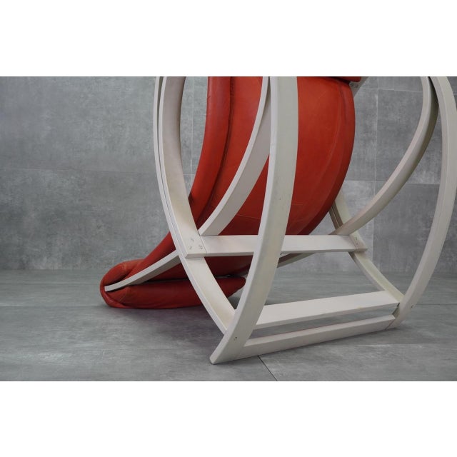 Leathered Sgarsul Rocking Chair by Gae Aulenti for Poltronova, 1962 For Sale - Image 9 of 15