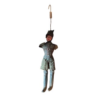 19th Century Wood & Brass Marionette of Saint Joan of Arc For Sale