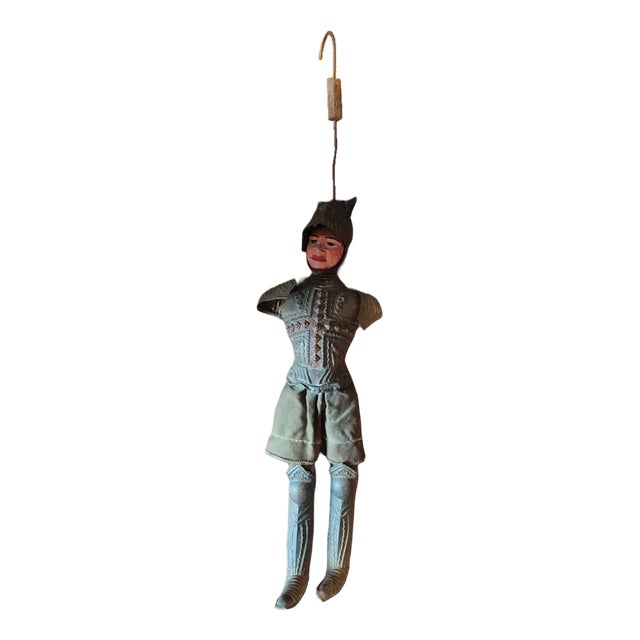 19th Century Wood & Brass Marionette of Saint Joan of Arc For Sale