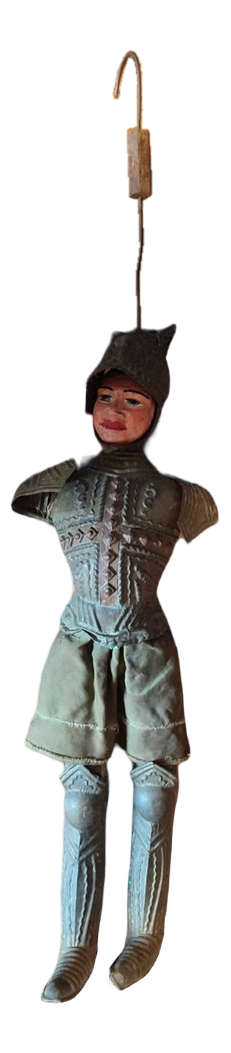 19th Century Wood & Brass Marionette of Saint Joan of Arc