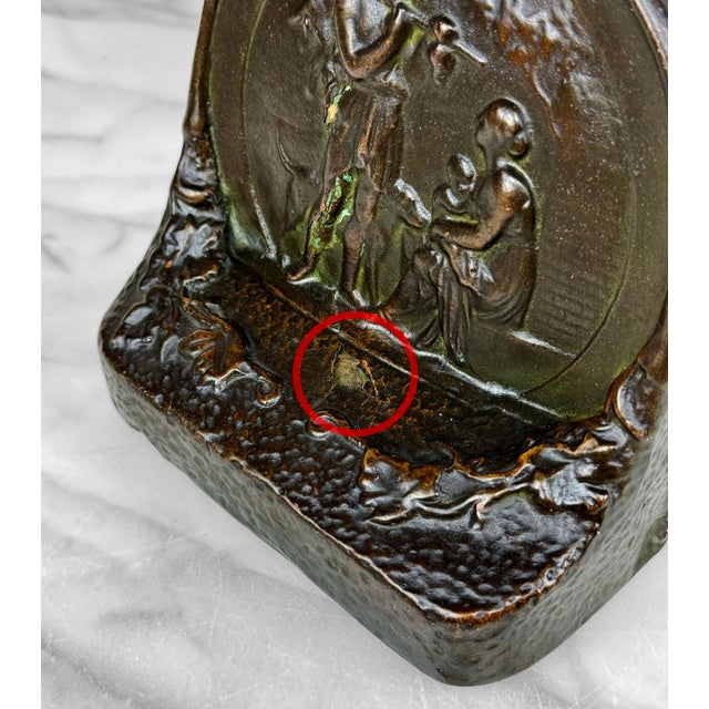 Metal Antique Arts & Crafts Hammered Copper Library Bookends - a Pair For Sale - Image 7 of 10