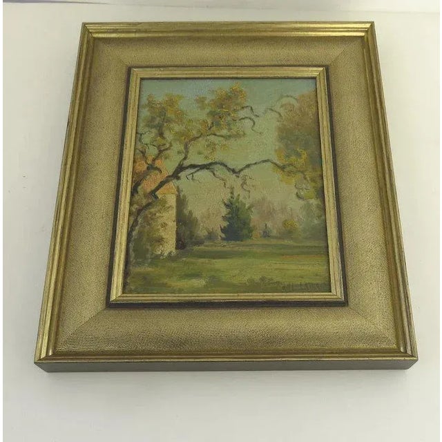 Early 20th Century Early 20th Century Landscape Oil Painting on Board by William Langson Lathrop, Framed For Sale - Image 5 of 11