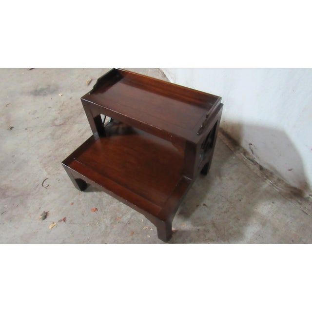 1980s Bed Steps Stool Mahogany Chippendale Attributed to Drexel For Sale - Image 4 of 7
