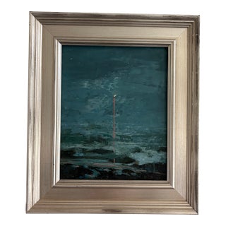 Contemporary Mia Bergeron Birthday, Oil on Cradled Wood in Vintaged Silver Frame For Sale