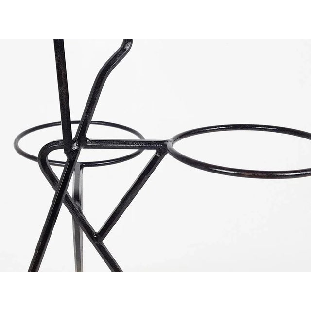 Metal Mid-Century Black Metal Rod Plant Stand, 1950s For Sale - Image 7 of 11