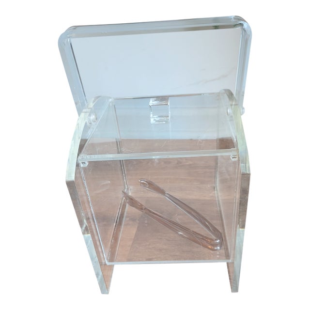 1960s Mid-Century Lucite Ice Bucket / Prongs For Sale