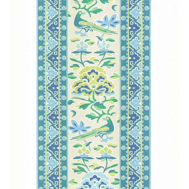 Traditional Sample - The House of Scalamandré Royal Peony Linen Print Fabric, Coastal For Sale - Image 3 of 3