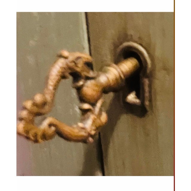 Antique Paine Furniture Co. Of Boston Ma, 1920’s Green Display Cabinet For Sale - Image 10 of 11