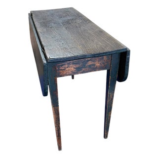 Antique American Primitive Drop Leaf Table For Sale