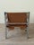 1970s Safari Style Chrome Armchair in Caramel Leather For Sale - Image 10 of 12