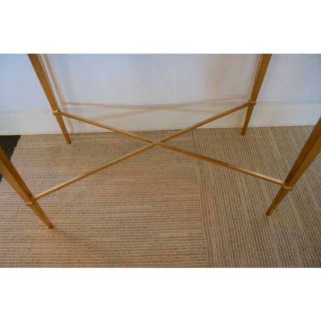 Glass Gold Leaf Mirrored Side Table For Sale - Image 7 of 8