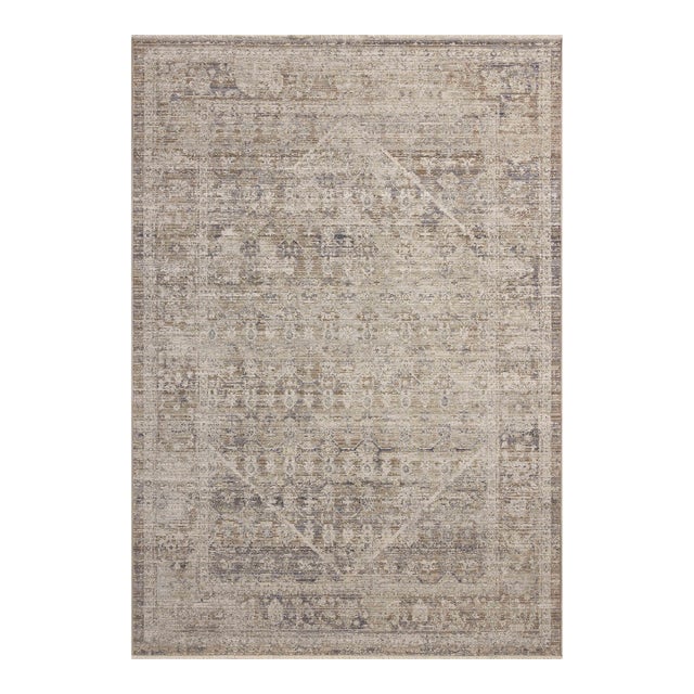Chris Loves Julia x Loloi Ida Slate / Natural 2'-3" x 3'-10" Accent Rug For Sale