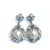 Bochic Orient" Blue & White Topaz White Pearls Earrings Set 18K Gold & Silver Natural White Topaz - 6.50 carat Natural...
