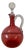Antique Victorian Cranberry Glass Decanter, 1860s For Sale