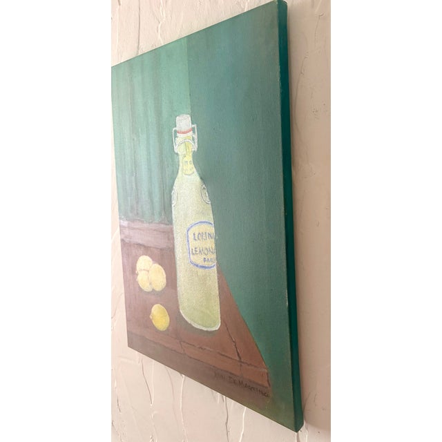 Original Still Life Lemons and Lemonade Oil on Canvas by John De Martino For Sale In Palm Springs - Image 6 of 11