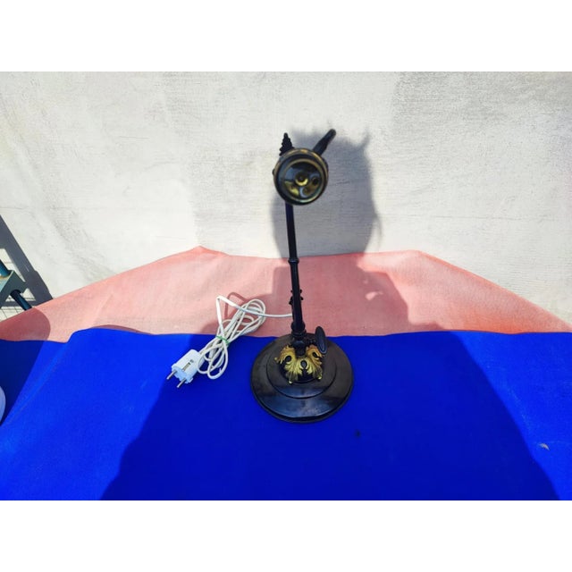 Brass lamp, vintage from the 60s-70s, dimensions height 39 cm, diameter 15.3 cm. European Plug (up to 250V).The wiring of...