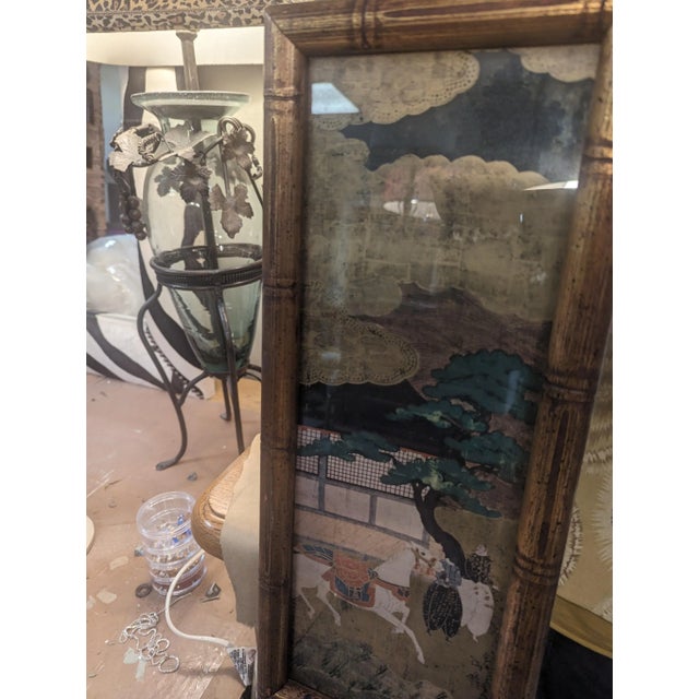 Glass Large Asian Mirror For Sale - Image 7 of 8