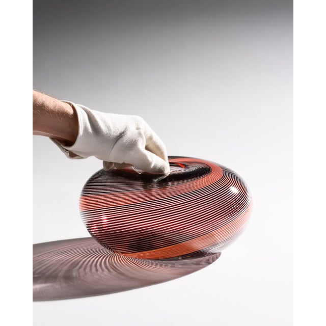 Postmodern Limited Edition Filigrana Glass Vase by Mario Colelli and Hertha Bengtson for Rosenthal, Late 20th Century For Sale - Image 3 of 8