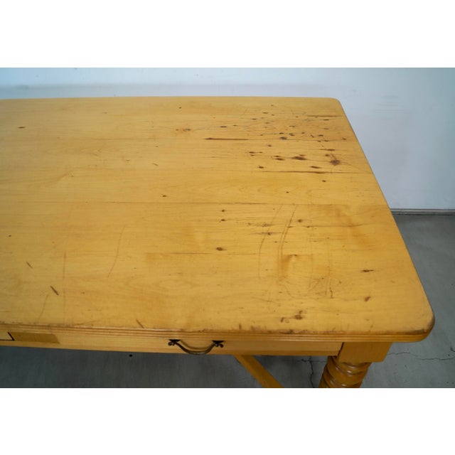 1970’s Long Solid Maple 8-Drawer Farm Table / Dining Table For Sale - Image 9 of 12