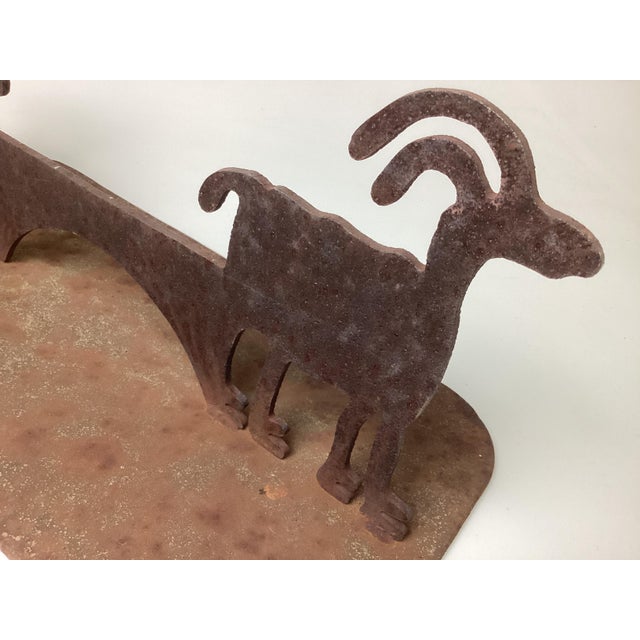 1990s Artisan Hand Cut Iron Boot Scrape With Goats For Sale In New York - Image 6 of 6
