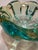 1960s Mid-Century Green & Turquoise Sculptural Art Glass Bowl For Sale - Image 5 of 9