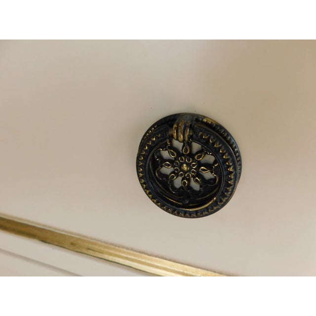 Mid 20th Century Vintage Hollywood Regency Gilt Gold Accented Original Paint Decorated Chest For Sale - Image 5 of 13