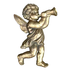 Vintage Syroco Brand Cast Resin Angel/Putti/Cupid/ Fairy 3d Wall Hanging.