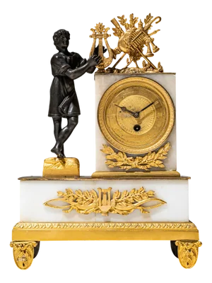 Mantel Clock with Orpheus Figure, 1800s