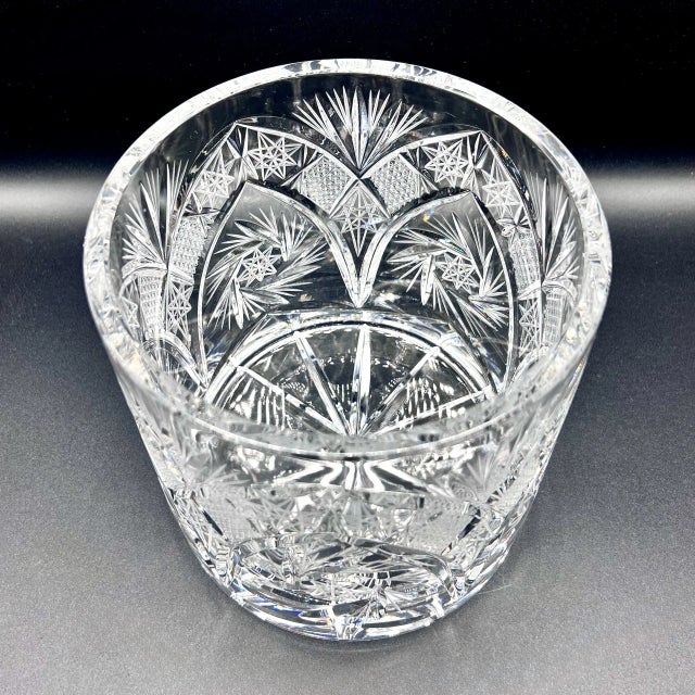 Vintage Cut Crystal Biscuit Barrel in Lead Crystal, 1950s For Sale - Image 6 of 11