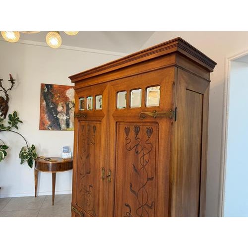 Art Nouveau Wardrobe, 1890s For Sale - Image 5 of 18