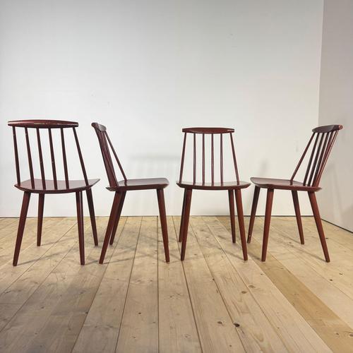 Brown Vintage Chairs from FDB Furniture, 1960s, Set of 4 For Sale - Image 8 of 9