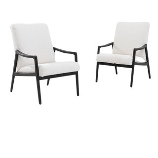 1960s Czech Upholstered Armchairs, a Pair For Sale