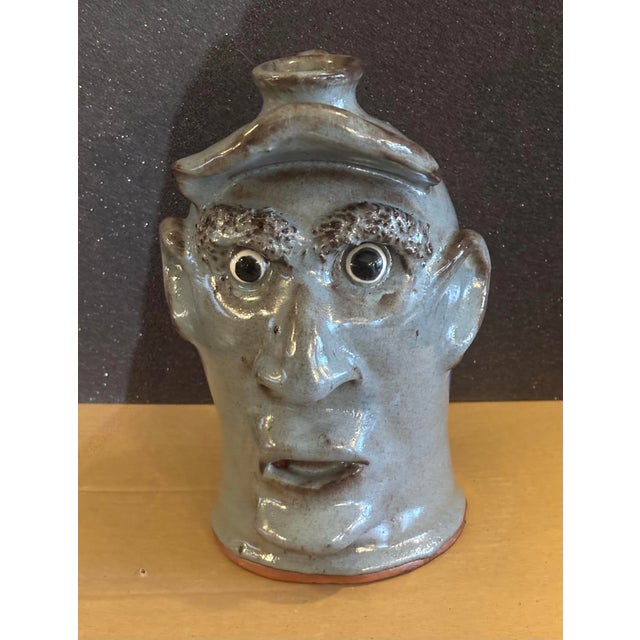Ceramic Southern Face Jug Folk Art For Sale - Image 7 of 10