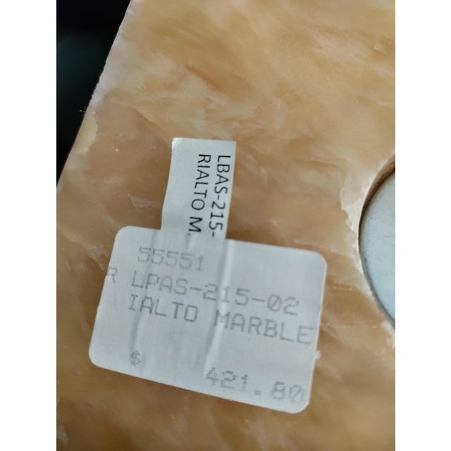 Lamp Pair Italian Rialto Marble For Sale - Image 10 of 11