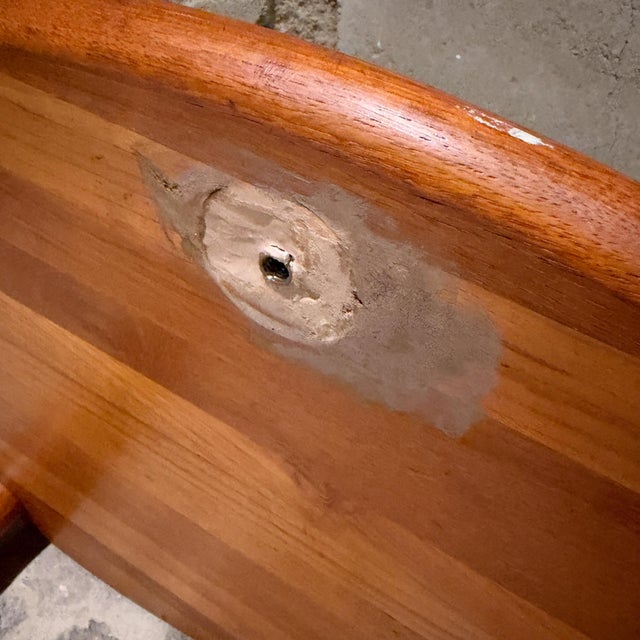 Solid Teak Wood Coffee or Side Table in a Kidney Shape Mid Century Modern For Sale - Image 16 of 16