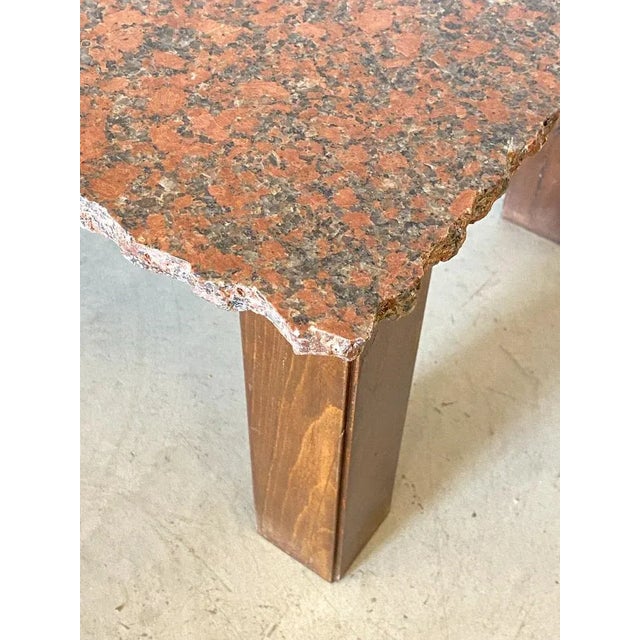 Stone Poplar Wood & Granite Coffee Table, 1970s For Sale - Image 7 of 8