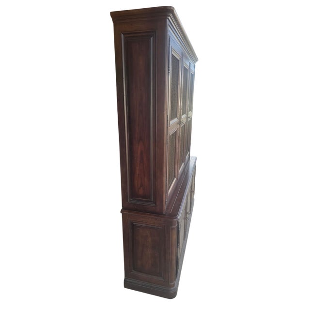 Vintage Henredon Burl Wood Display Cabinet, Bookcase or China Cabinet For Sale - Image 6 of 12