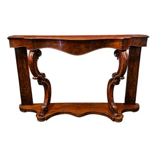 19th Century Walnut Burl Console Table Louis Philippe For Sale