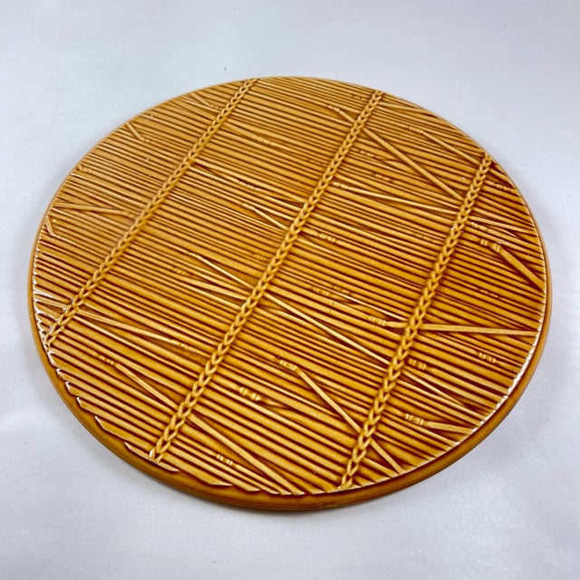 1950s French Gien Straw Pattern Cheese Course Service, 9 Pieces For Sale - Image 11 of 12