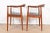 Brown Hans Wegner for Johannes Hansen "The Chair" Teak and Leather Round Chairs, Pair, Newly Restored For Sale - Image 8 of 11