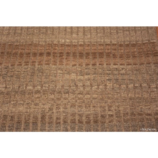 Nazmiyal Collection Earthy Tone Modern Moroccan Runner Rug For Sale In New York - Image 6 of 6