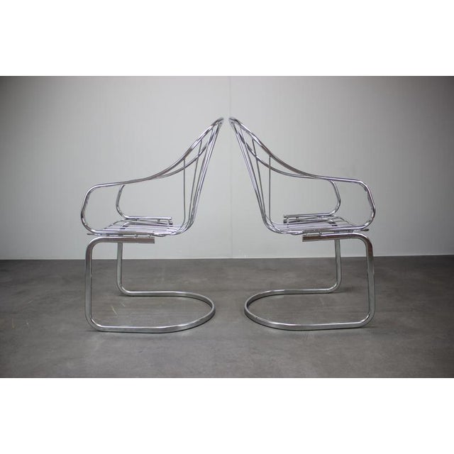 Gastone Rinaldi Chrome Dining Chairs by Gastone Rinaldi for Rima, Italy, 1970s, Set of 4 For Sale - Image 4 of 8