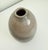 Organic studio pottery clay vase with taupe grey glossy glaze. Artist signed.