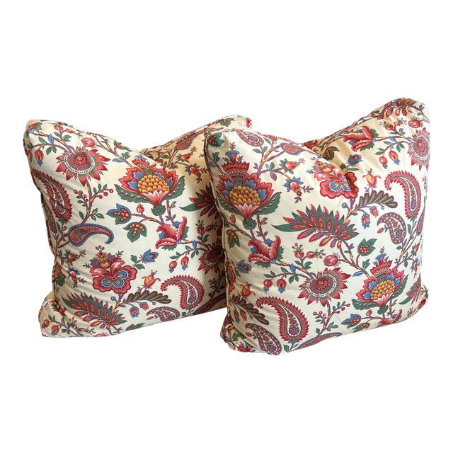 Pair of Decors Barbares Pillows With 50/50 Down/Feather Inserts For Sale