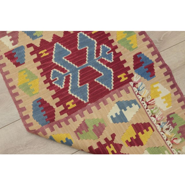 1960s Tribal Style Geometric Colorful Cappadocia Kilim Rug For Sale - Image 10 of 13