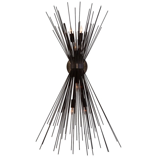 Kelly Wearstler for Visual Comfort Signature Strada Large Sconce in Aged Iron For Sale