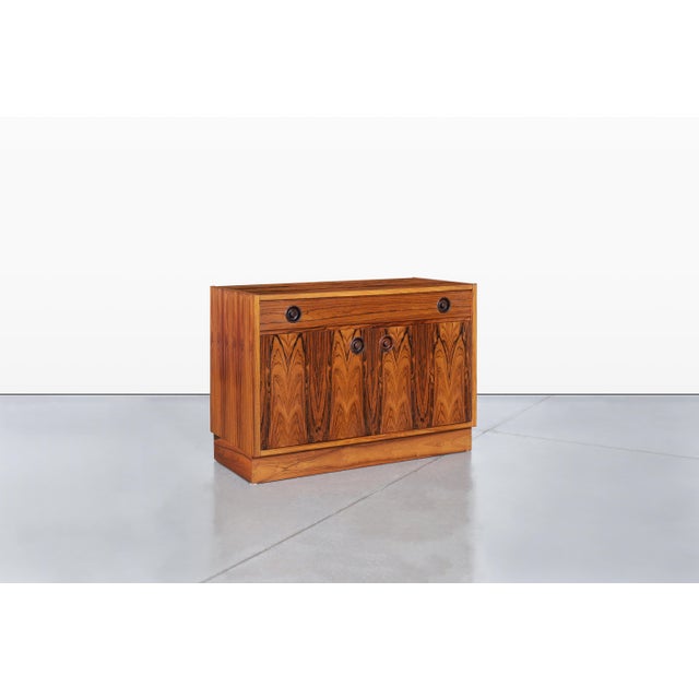 Wood Scandinavian Modern Brazilian Rosewood Small Credenza For Sale - Image 7 of 15